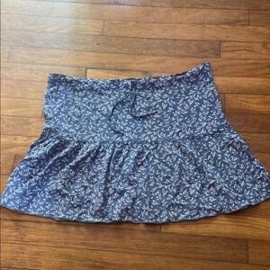 Floral Blue Mini Skirt